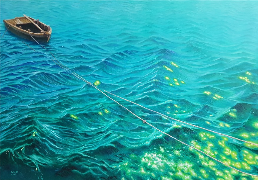 一葉片舟(162.2x130.3 cm, oil on canvas, 2019)