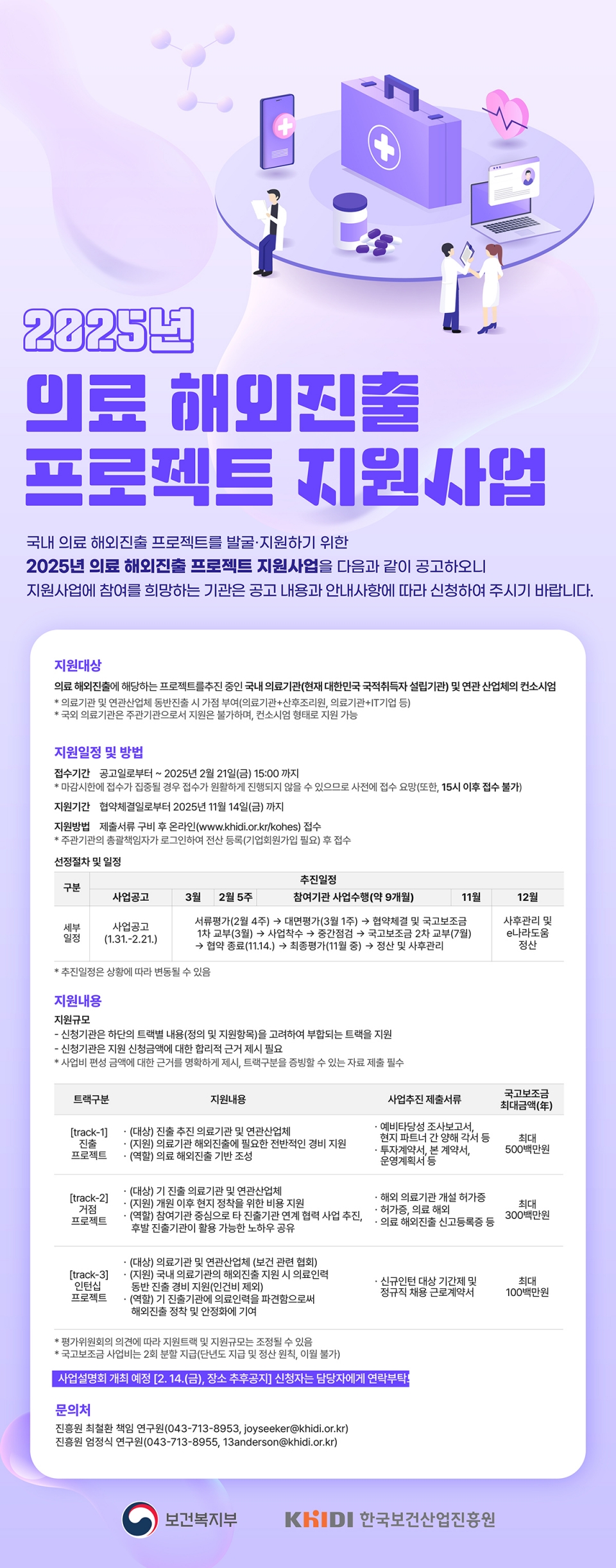 2025년 의료해외진출 프로젝트 지원사업 공고문 포스터